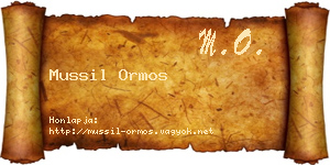 Mussil Ormos névjegykártya
